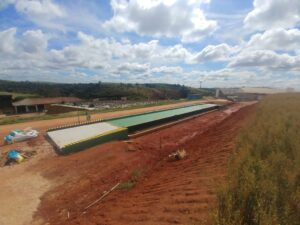 Obra de base de balança